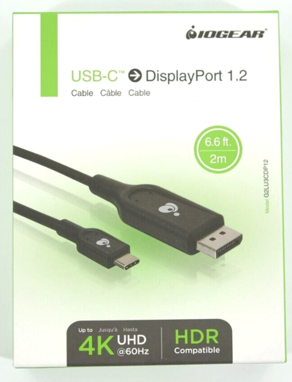 USB-C to DisplayPort 4K Cable, 6.6 Ft (2m)